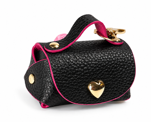 Puppy Noir Fuchsia – Leather Waste Bag Holder